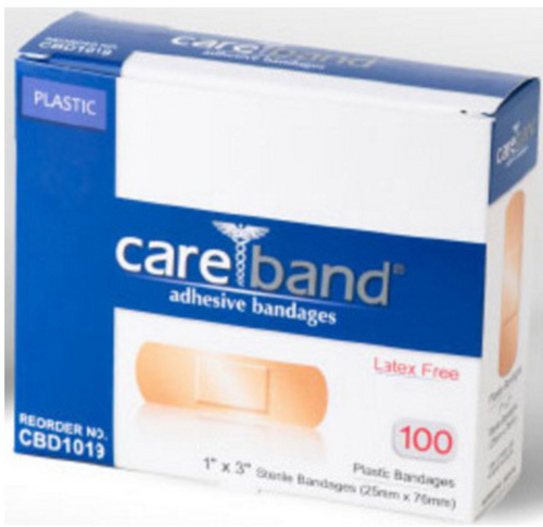 Careband™ Adhesive Bandage, 1in X 3in Box of 100