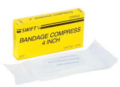 Compression Bandage, Sterile, White, 4in