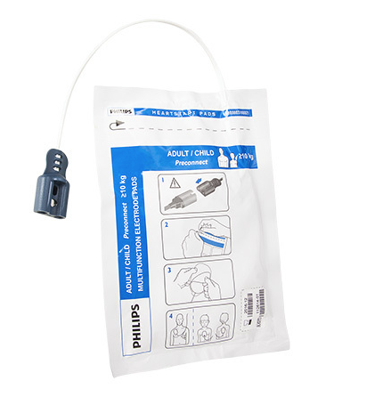 HeartStart® Preconnect Multi-function Defibrillation Electrode Pad, Child/Adult, Plug Style