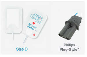 PadPro® Multi-Function Defib Radiotranslucent Electrode Pad with Philips Plug-Style Connector, 4.25in x 2.87in, Pediatric