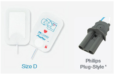 PadPro® Multi-Function Defib Radiotranslucent Electrode Pad with Philips Plug-Style Connector, 4.25in x 2.87in, Pediatric Case of 10