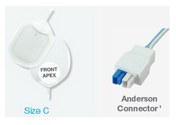 PadPro® Multi-function Defib Radiotranslucent Electrode Pad with Anderson Connector, 2.5in x 2.12in, Mini Pediatric