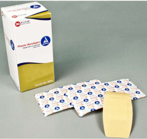 Sheer Strip Adhesive Bandage, Plastic, 2in X 4-1/2in Box of 50